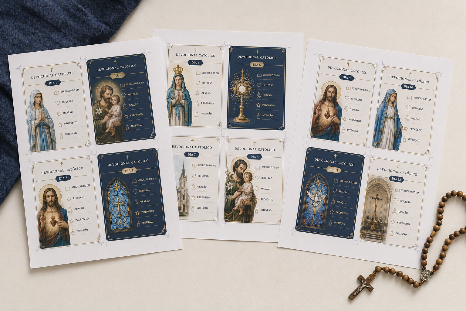 Folhas do devocional prontas para imprimir